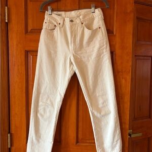 Levi's 501 Original Cropped Ecru Jeans